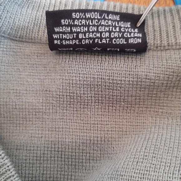 Mint Retro Gabicci Jumper with suede detail Size L - Picture 4 of 5